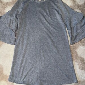 Simply Southern Gray Ruffle Sleeve Dress